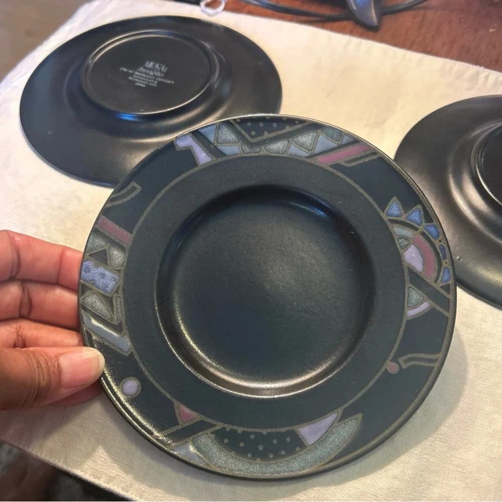 Vintage Mikasa Intaglio Midnight Odyssey (CAC47) Dessert/Salad Plates- Set of 3